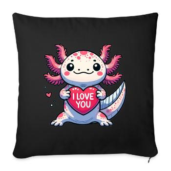 I love you Axolotl - Sofa pillowcase 17,3'' x 17,3'' (45 x 45 cm) - black - Front