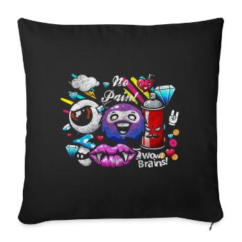 Sprayer Colorful Neon - Sofa pillowcase 17,3'' x 17,3'' (45 x 45 cm) - black - Front