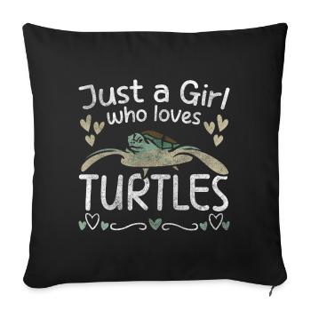 Tortue Nature Biodiversité - Housse de coussin décorative 45 x 45 cm - noir - Devant