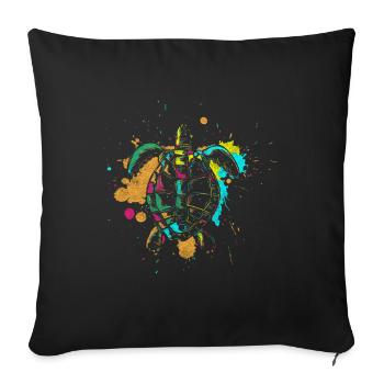 Schildkröte Haustier Tiere Artenvielfalt - Sofakissenbezug 45 x 45 cm - Schwarz - Vorne