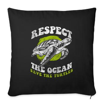 Turtle Reptile Cute - Sofa pillowcase 17,3'' x 17,3'' (45 x 45 cm) - black - Front