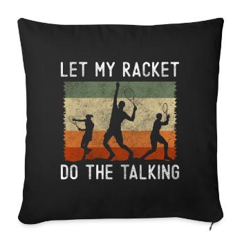 Tennis Sport Terrain de raquette - Housse de coussin décorative 45 x 45 cm - noir - Devant