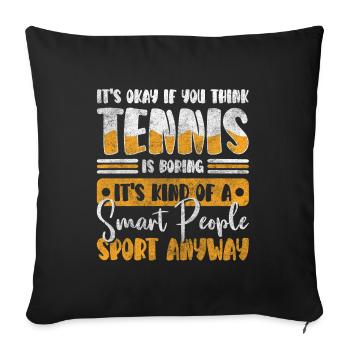 Service d’entraînement de balle de tennis - Housse de coussin décorative 45 x 45 cm - noir - Devant