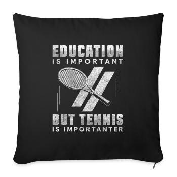 Tennis Competitive Sports Hitting Backhand - Sofa pillowcase 17,3'' x 17,3'' (45 x 45 cm) - black - Front