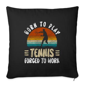 Tennis Player Sport Fitness Tournament - Sofa pillowcase 17,3'' x 17,3'' (45 x 45 cm) - black - Front