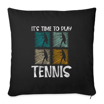 Tennis Hobby Winner Serve - Sofa pillowcase 17,3'' x 17,3'' (45 x 45 cm) - black - Front