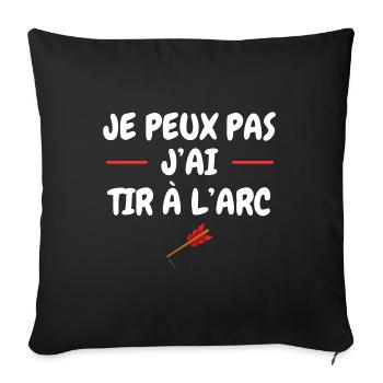 Je peux pas j'ai tir à l'arc - Housse de coussin décorative 45 x 45 cm - noir - Devant