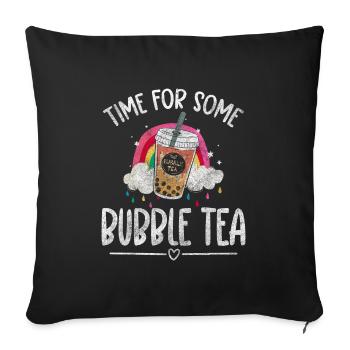 Boules de sucre Boba Multicolore - Housse de coussin décorative 45 x 45 cm - noir - Devant