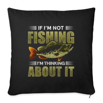 Angler Men Bière - Housse de coussin décorative 45 x 45 cm - noir - Devant