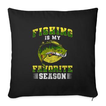 Fishing Romantic Weekend Fishing Lure - Sofa pillowcase 17,3'' x 17,3'' (45 x 45 cm) - black - Front