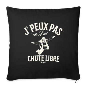 Humour Liberté Parachutiste Illustration - Housse de coussin décorative 45 x 45 cm - noir - Devant