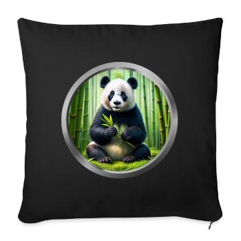 Panda Animal - Sofa pillowcase 17,3'' x 17,3'' (45 x 45 cm) - black - Front