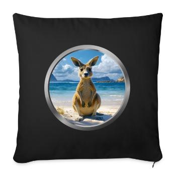 Kangaroo Animal - Sofa pillowcase 17,3'' x 17,3'' (45 x 45 cm) - black - Front
