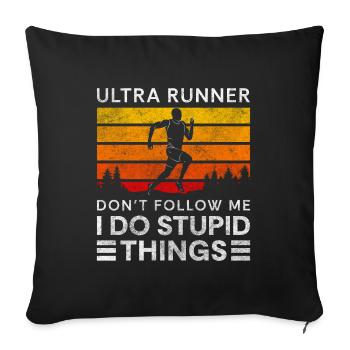 Marathon Runner Sprinter Fitness Running Training - Sofa pillowcase 17,3'' x 17,3'' (45 x 45 cm) - black - Front