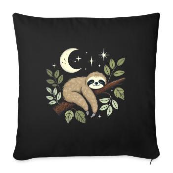 Cozy Sloth Nightshirt Design - Sofa pillowcase 17,3'' x 17,3'' (45 x 45 cm) - black - Front
