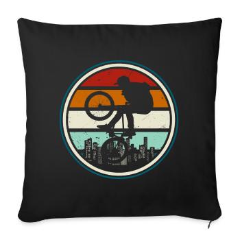 Sunset City BMX Rider - Housse de coussin décorative 45 x 45 cm - noir - Devant