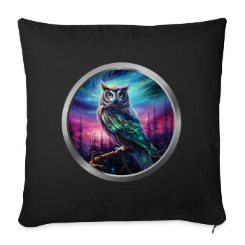 Owl Animal - 4 - Sofa pillowcase 17,3'' x 17,3'' (45 x 45 cm) - black - Front