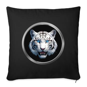 White Tiger Animal - 2 - Sofa pillowcase 17,3'' x 17,3'' (45 x 45 cm) - black - Front