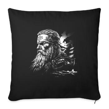 Vikings Scandinave Marins - Housse de coussin décorative 45 x 45 cm - noir - Devant