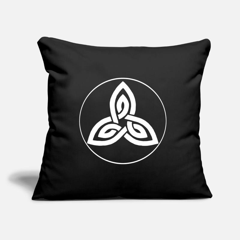 Fleur celte blanche Housse de coussin décorative 45 x 45 cm