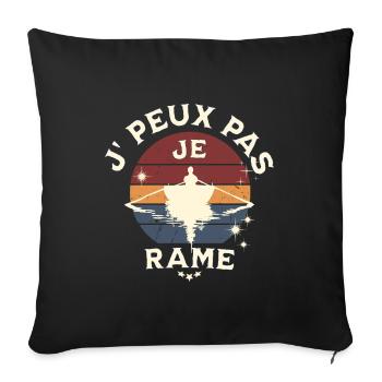 I can't, I'm rowing. - Sofa pillowcase 17,3'' x 17,3'' (45 x 45 cm) - black - Front