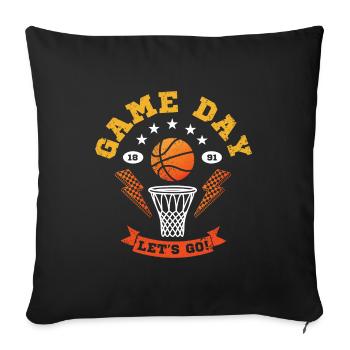 Game Day Basketball - Sofa pillowcase 17,3'' x 17,3'' (45 x 45 cm) - black - Front