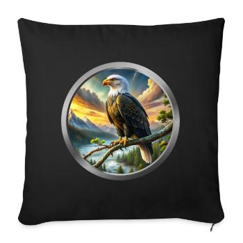 Eagle Animal - 5 - Sofa pillowcase 17,3'' x 17,3'' (45 x 45 cm) - black - Front