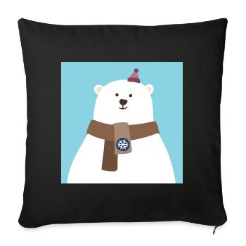 Poster Polar Bear North Pole Bear Snow Winter Cool - Sofa pillowcase 17,3'' x 17,3'' (45 x 45 cm) - black - Front