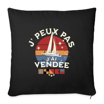 I can't I have Vendée Glb - Sofa pillowcase 17,3'' x 17,3'' (45 x 45 cm) - black - Front