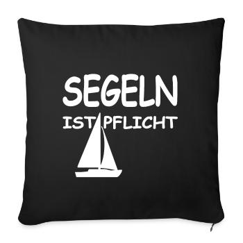 Segeln  - Sofakissenbezug 45 x 45 cm - Schwarz - Vorne