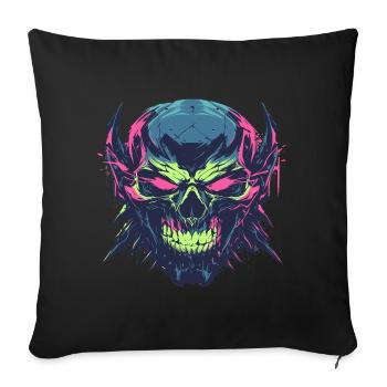 A furious skeleton with colorful graphics - Sofa pillowcase 17,3'' x 17,3'' (45 x 45 cm) - black - Front