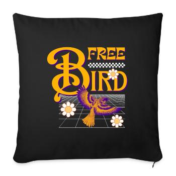Free Bird – Retro Design - Sofa pillowcase 17,3'' x 17,3'' (45 x 45 cm) - black - Front