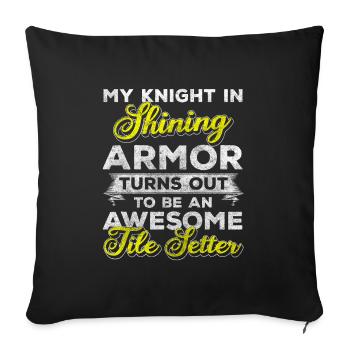 Tiler Tile Specialist Men - Sofa pillowcase 17,3'' x 17,3'' (45 x 45 cm) - black - Front