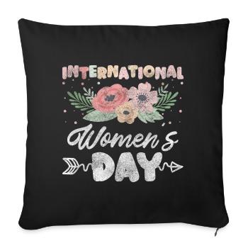 Women's Power Celebrations - Sofa pillowcase 17,3'' x 17,3'' (45 x 45 cm) - black - Front