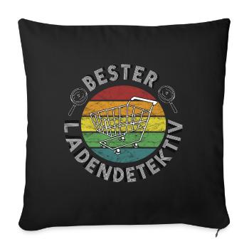 bester Ladendetektiv Supermarkt vintage retro - Sofakissenbezug 45 x 45 cm - Schwarz - Vorne