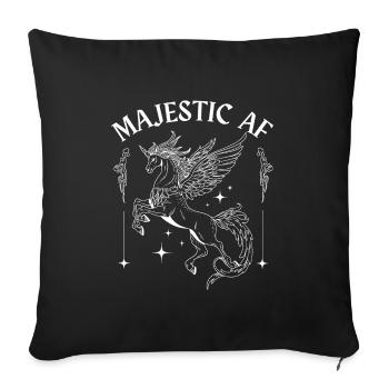 Majestic AF – Flying Unicorn - Sofa pillowcase 17,3'' x 17,3'' (45 x 45 cm) - black - Front