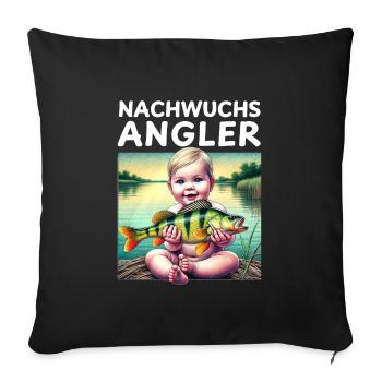 Junior Angler - Cadeau pour bébé - Housse de coussin décorative 45 x 45 cm - noir - Devant