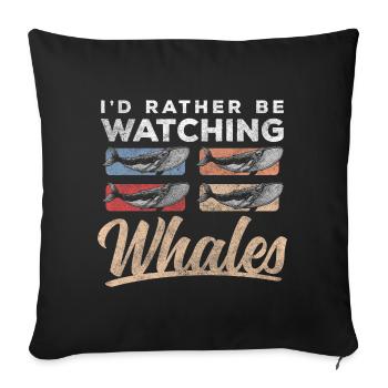 Whales Creatures Water Favorite Animal - Sofa pillowcase 17,3'' x 17,3'' (45 x 45 cm) - black - Front