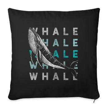 Orka Buckelwal Wasser Walfisch - Sofakissenbezug 45 x 45 cm - Schwarz - Vorne