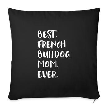 Französische Bulldogge French Bulldog Frenchie - Sofa pillowcase 17,3'' x 17,3'' (45 x 45 cm) - black - Front
