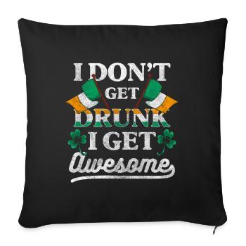 Irlande Drink Whisky de voyage - Housse de coussin décorative 45 x 45 cm - noir - Devant