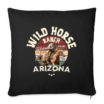 Western Cowboy Ride Arizona - Sofa pillowcase 17,3'' x 17,3'' (45 x 45 cm) - black - Front