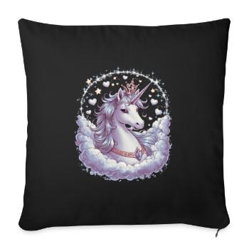Licorne magique et imaginative avec des étoiles - Housse de coussin décorative 45 x 45 cm - noir - Devant