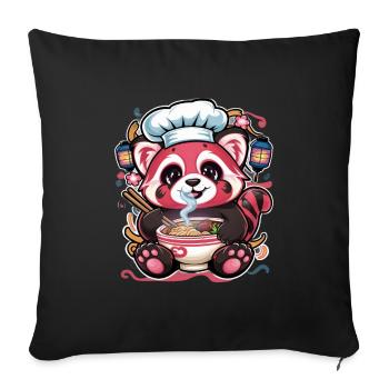 Cute unicorn with strawberries full of magic - Sofa pillowcase 17,3'' x 17,3'' (45 x 45 cm) - black - Front