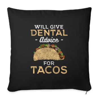 Dentist Dental Care Humor - Sofa pillowcase 17,3'' x 17,3'' (45 x 45 cm) - black - Front