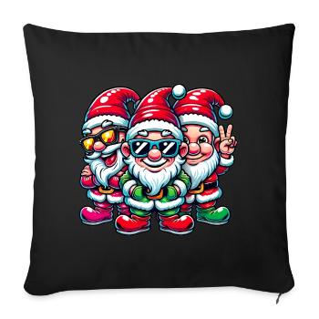 Ill Be Gnome pour la conception de Noël - Housse de coussin décorative 45 x 45 cm - noir - Devant