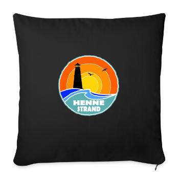 Henne Strand Lighthouse Denmark - Sofa pillowcase 17,3'' x 17,3'' (45 x 45 cm) - black - Front