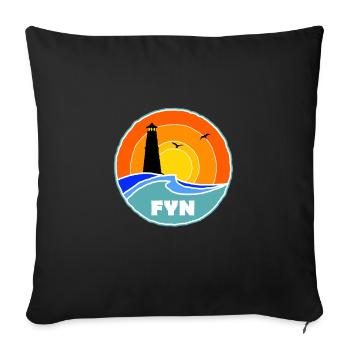Phare de Fyn, Danemark - Housse de coussin décorative 45 x 45 cm - noir - Devant