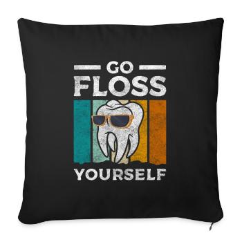 La médecine dentaire est importante - Housse de coussin décorative 45 x 45 cm - noir - Devant