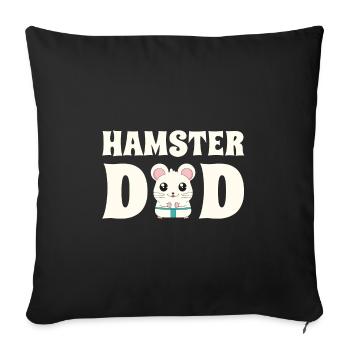 Hamster Papa Papa Propriétaire de hamster - Housse de coussin décorative 45 x 45 cm - noir - Devant